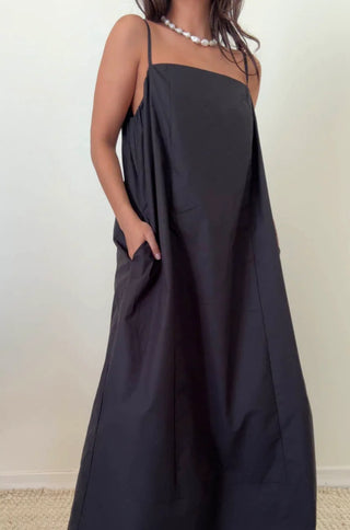 Black Spaghetti Strap Maxi Dress