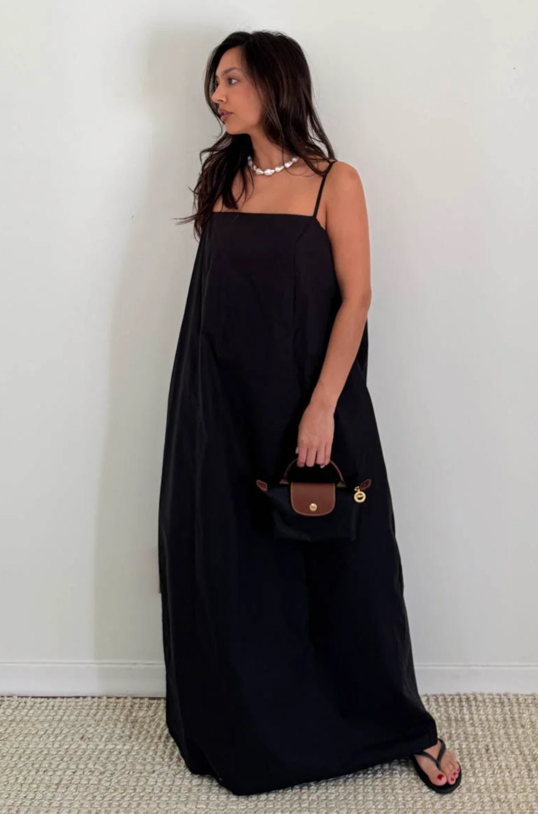 Black Spaghetti Strap Maxi Dress - amandenimes Black Spaghetti Strap Maxi Dress - amandenimes