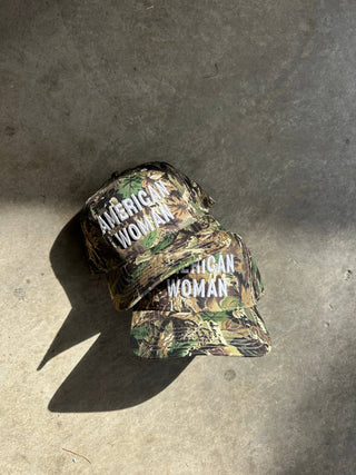 AMERICAN WOMAN TRUCKER HAT - 