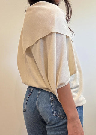 Asymmetrical Neck Sand Top - 
