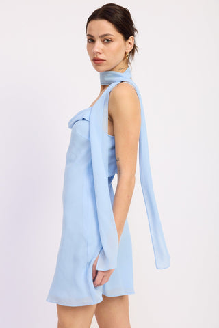 Baby Blue Mini Dress - 
