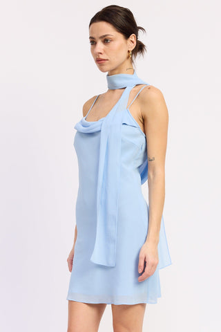 Baby Blue Mini Dress - 