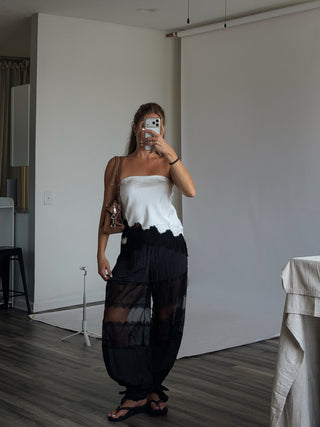 Black Lace Balloon Pants -