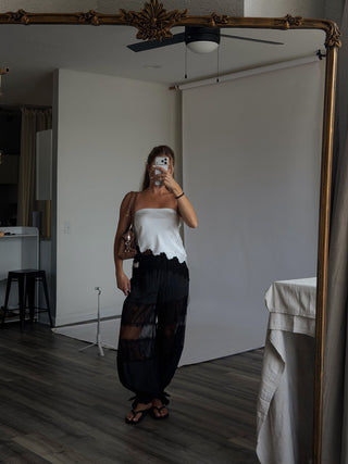 Black Lace Balloon Pants -