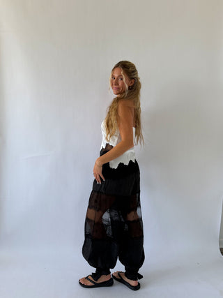 Black Lace Balloon Pants -