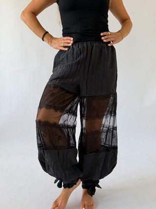 Black Lace Balloon Pants -