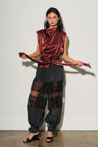 Black Lace Balloon Pants -