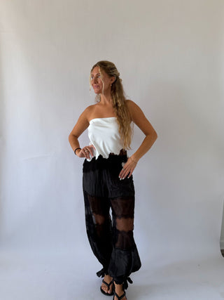 Black Lace Balloon Pants -