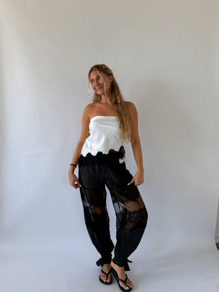 Black Lace Balloon Pants -