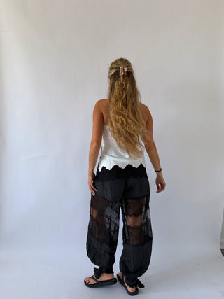 Black Lace Balloon Pants -