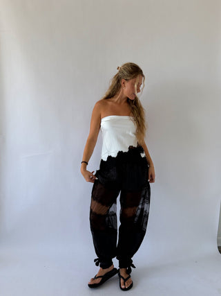 Black Lace Balloon Pants -