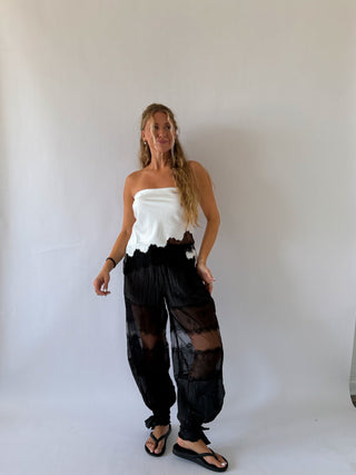 Black Lace Balloon Pants -
