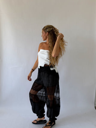 Black Lace Balloon Pants -