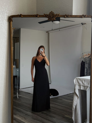 Black Polka Dot Maxi dress -