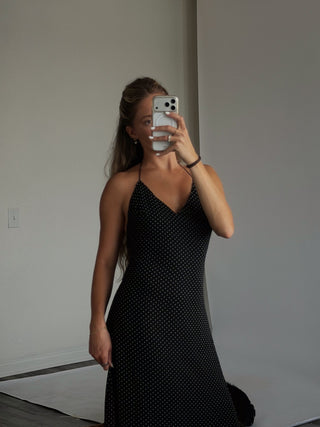 Black Polka Dot Maxi dress -
