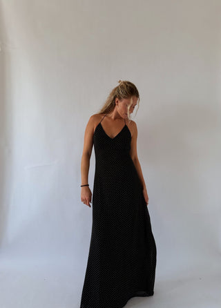 Black Polka Dot Maxi dress -