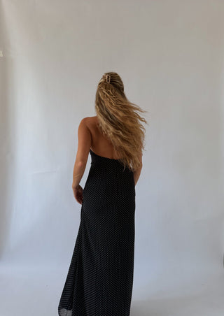 Black Polka Dot Maxi dress -