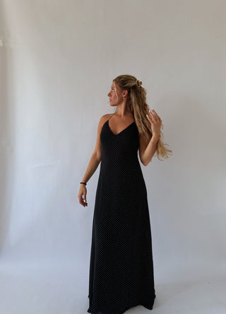 Black Polka Dot Maxi dress -