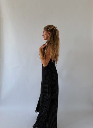 Black Polka Dot Maxi dress -