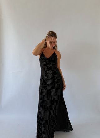 Black Polka Dot Maxi dress -