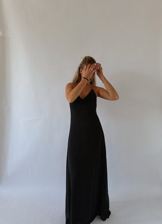 Black Polka Dot Maxi dress -