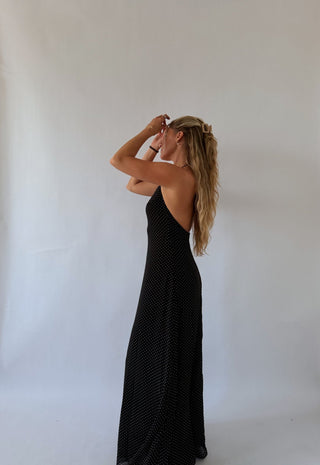 Black Polka Dot Maxi dress -
