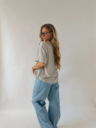 Bria Striped Oversized Tee -