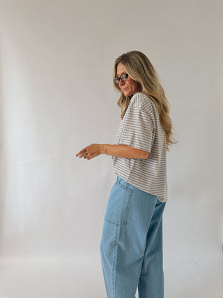Bria Striped Oversized Tee -