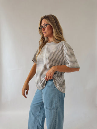 Bria Striped Oversized Tee -