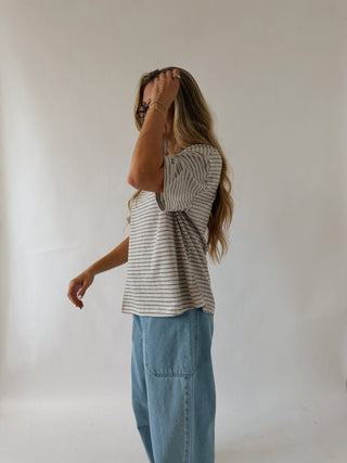 Bria Striped Oversized Tee -