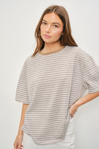 Bria Striped Oversized Tee -