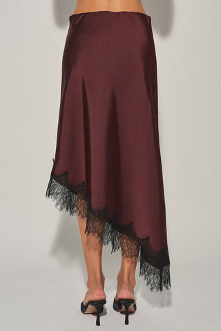Brown Lace Midi Skirt -
