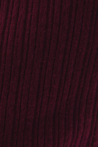 Burgundy Off Shoulder Oversized Sweater - 