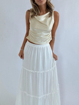Butter Satin Open Back Top - 