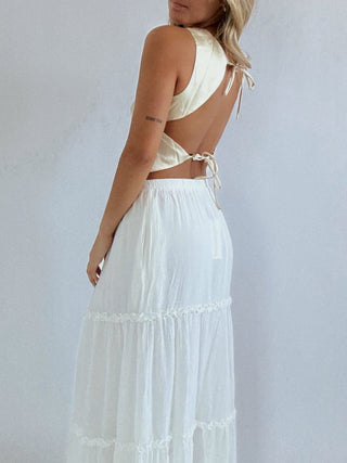 Butter Satin Open Back Top - 