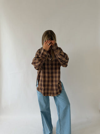 Chestnut Plaid Button Up -