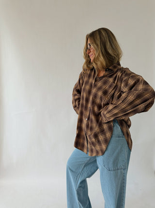 Chestnut Plaid Button Up -