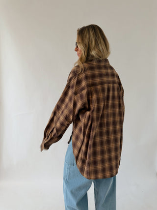 Chestnut Plaid Button Up -