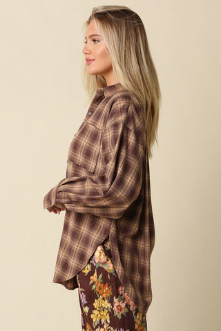 Chestnut Plaid Button Up -