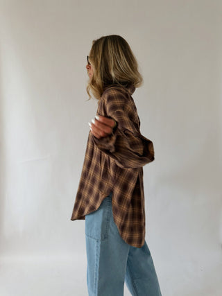 Chestnut Plaid Button Up -