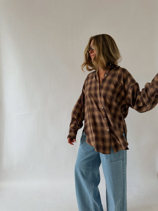 Chestnut Plaid Button Up -