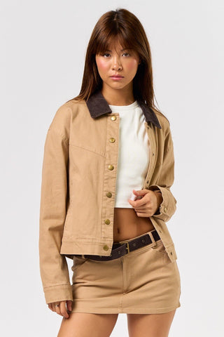 Corduroy Collar Bomber Jacket - 