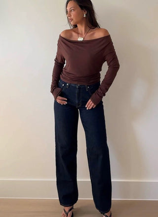 Cowl Neck Long Sleeve Top - 