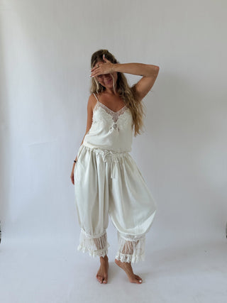 Cream Satin Lace Cami Top -