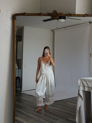 Cream Satin Lace Cami Top -