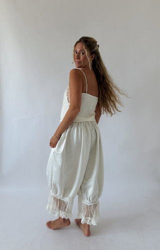 Cream Satin Lace Cami Top -