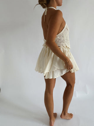 Crochet Open Back Halter Top - 