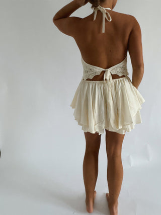 Crochet Open Back Halter Top - 