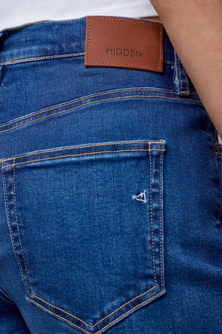 Dark Wash High Rise Shorts - 