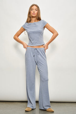 Denim Blue Striped Pants -